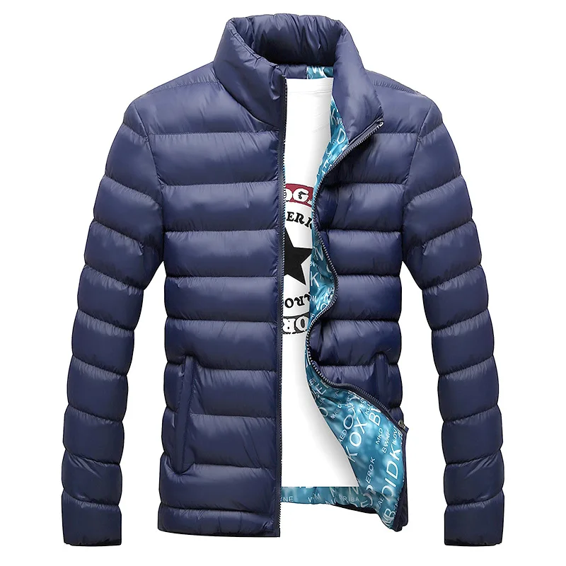 Мужская зимняя куртка, 2021, модные мужские парки с воротником-стойкой, мужские однотонные толстые куртки и пальто, мужские осенние парки J017 от AliExpress WW