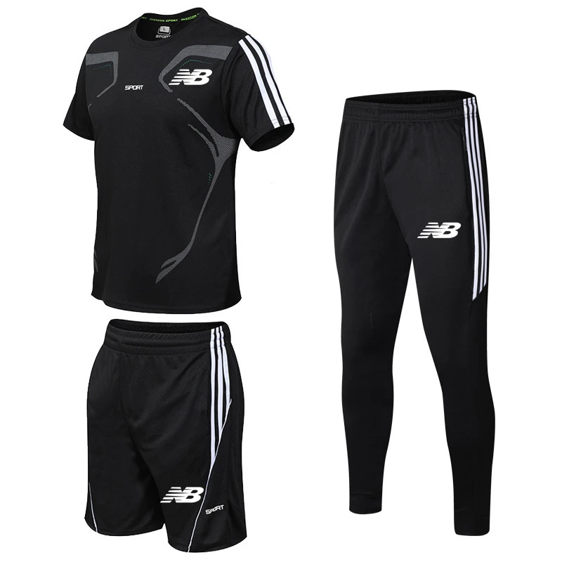

Men's T-shirt Suit Sport Suit Sports Running Set Fitness Training Suit High-End Men's Five Colors Gym Training Run Sportswear