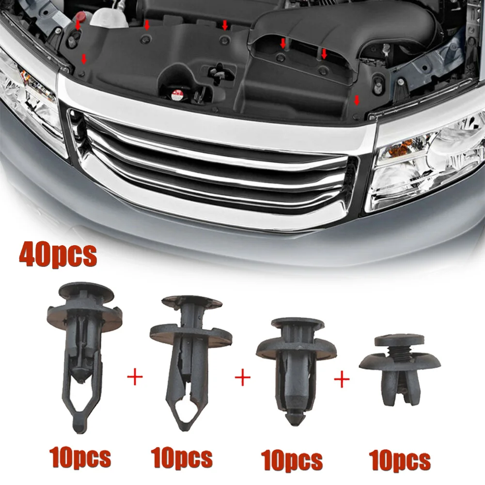 

Black Faster Clips Kit 40pcs Accessories Car Clip Of Assortment Trim Mouldings