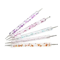 5pcslot 2 ways dotting tool nail painting pen marbleizing nail art pen for charm manicure diy decoration supply