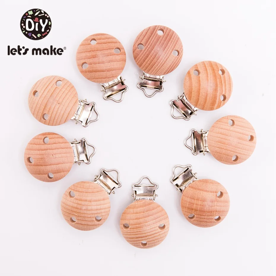 style 7 Let's Make/пустышка-клипса, 20 шт., круглая деревянная гравировка на заказ, деревянная пустышка-клипса, нейтральный подарок для соски, цепочка для прорезывания зубов - Цвет: style 7
