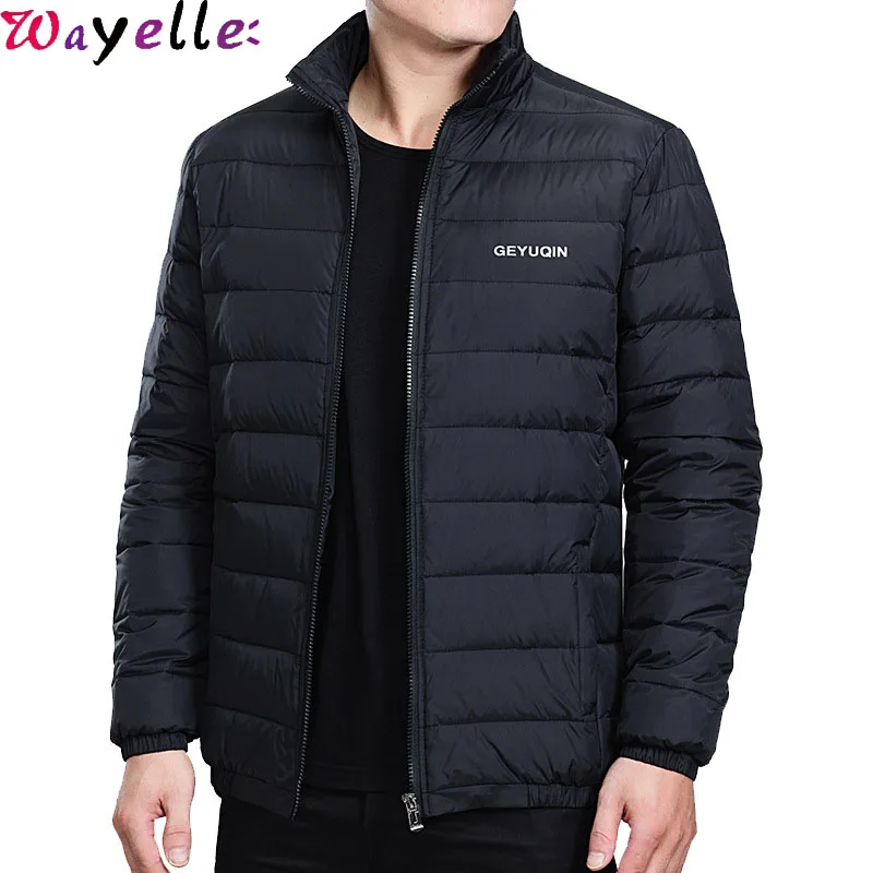 Белые куртки на утином пуху пальто мужские зимние плотные теплые хлопковые парки