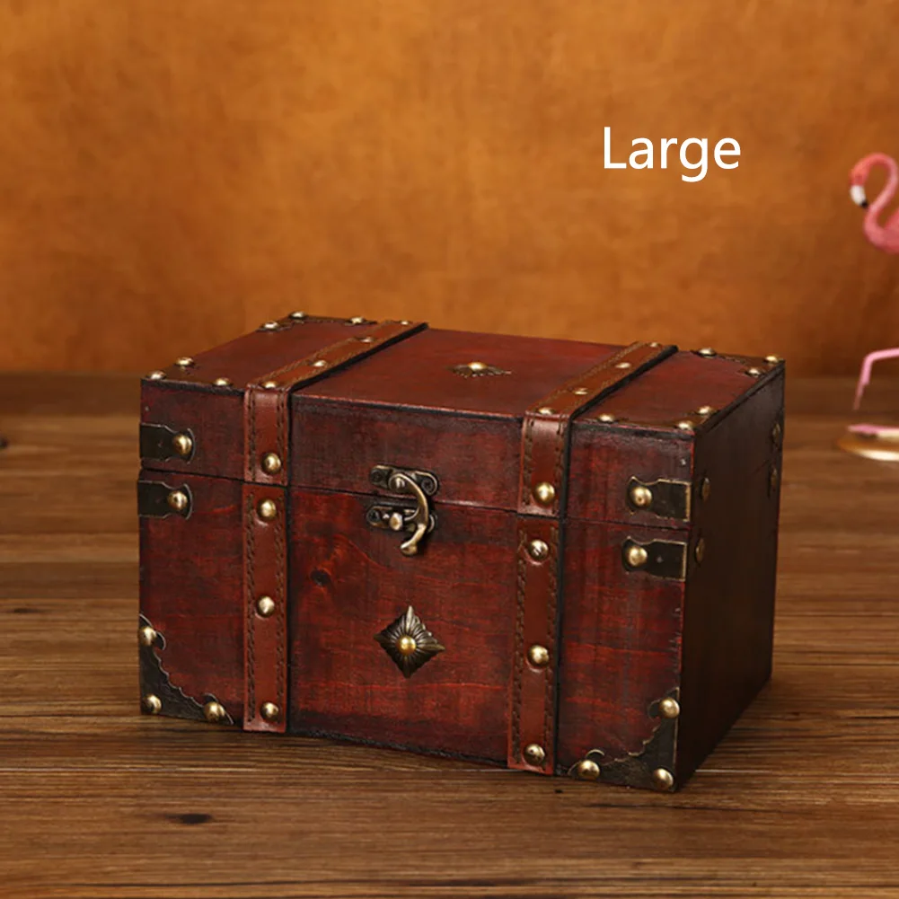 Спальня гостиная Канцтовары Винтаж Запираемый деревянный ящик для хранения Сейф