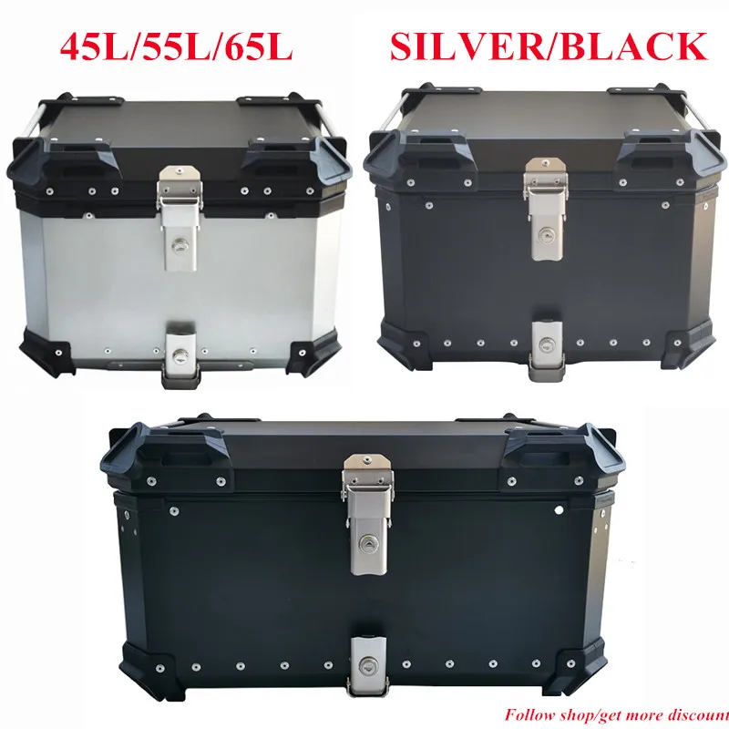 

Universal Motorcycle 45L 55L 65L Rear top box Trunk Luggage Helmet Storage tool box case for pcx125 pcx 150 nmax xmax nvx click