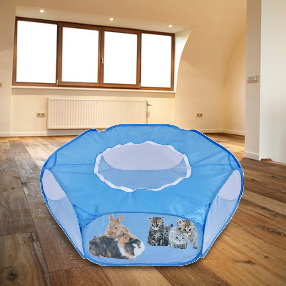 Foldable Pet Tent Portable Waterproof Small Animals Playpen Cat Dogs Breathable Folding Fence House | Дом и сад