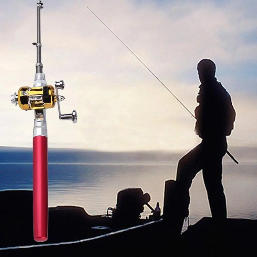 

Portable Pocket Telescopic Mini Fishing Pole Aluminum Shape Fishing Fishing Alloy with Reel Fitting Wheel Rod Pen Outdoor G V7R6