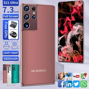 s21 ultra smartphone global version 5g 7 3 hd inch android mobile phones 16gb512gb smart phone 6800mah cellphones free global shipping