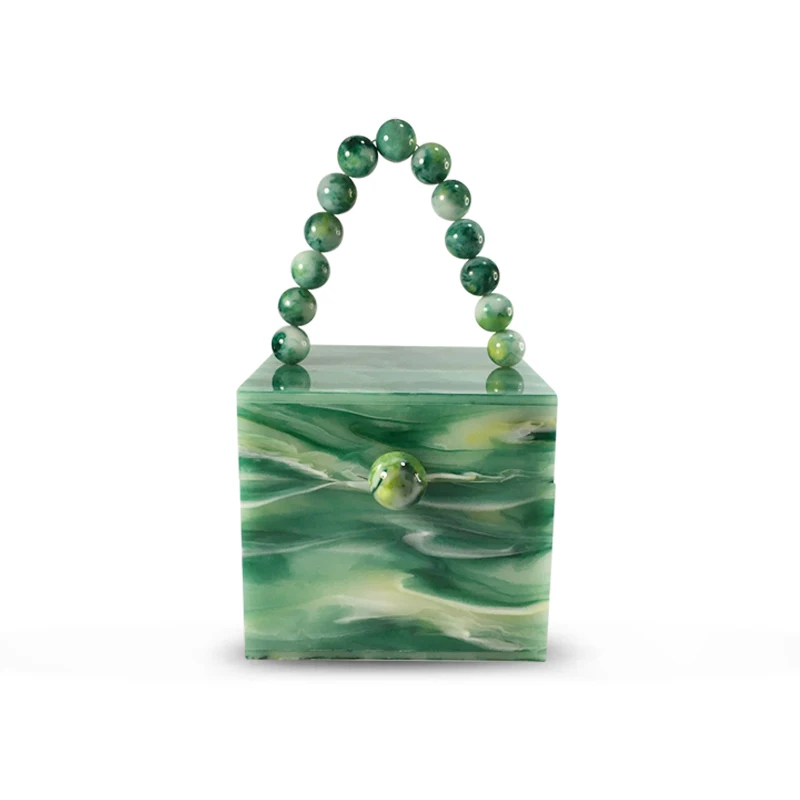 Стильная сумка-мессенджер для невесты клатч из зеленого акрила вечерняя сумка с