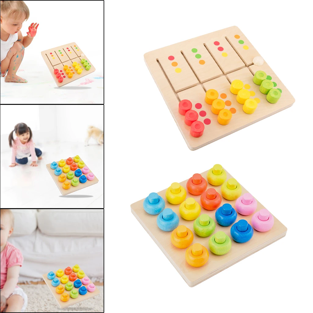 

Wooden Preschool Montessori Color Sorting Matching Logic Game Learning Toys