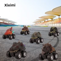 6pcsset mini dinosaur toy car childrens diecast dinsaur model inertia car kids pull back car for 3 year old child
