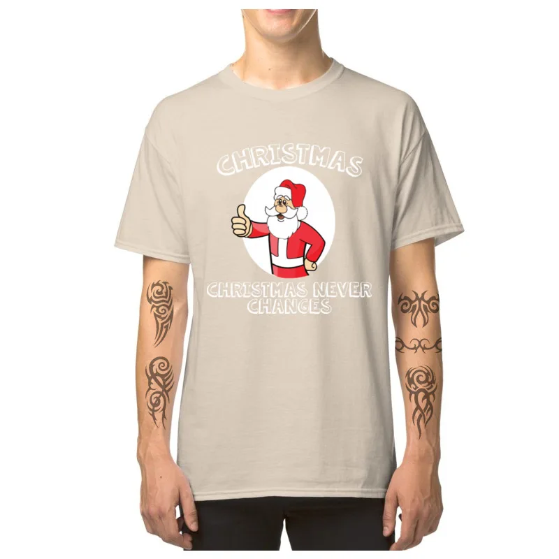 Футболка Fallout мужская с принтом Санта-Клауса хлопковая тенниска без надписей на