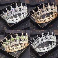 bride royal purple crystal queen king tiaras and crowns bridal pageant diadem head ornament wedding hair jewelry accessories