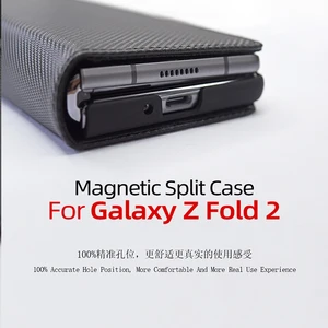 magnetic attraction split fold case for galaxy fold 2 case case for galaxy z fold 3 5g case leather flip case mobile phone shell free global shipping