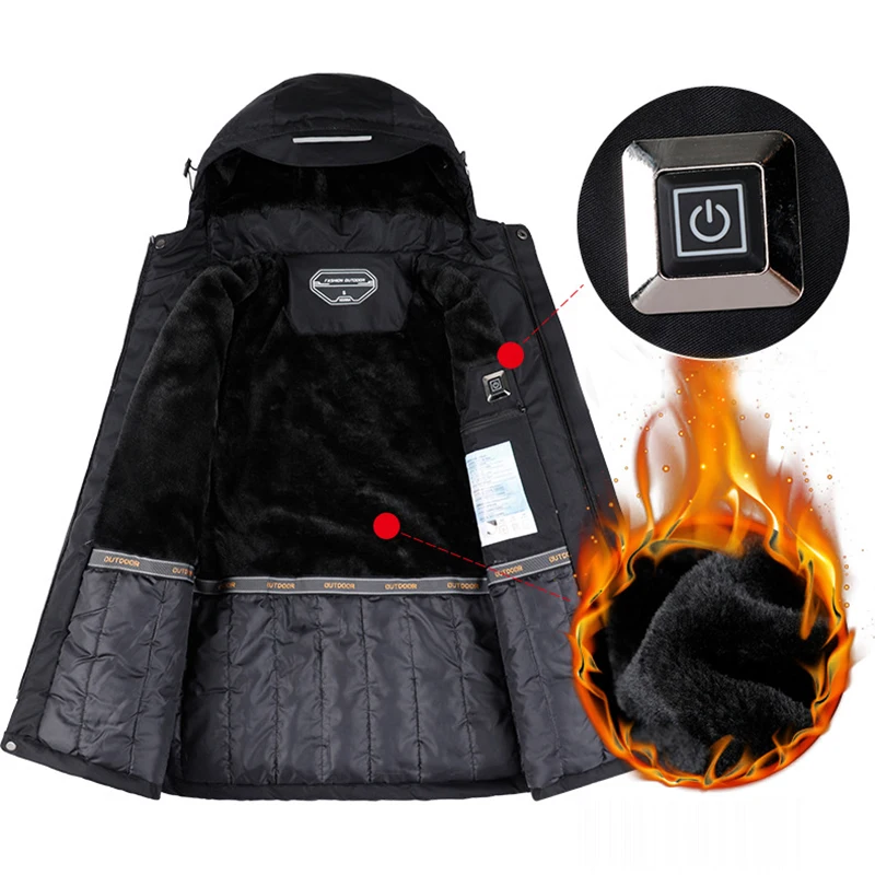 Лыжная куртка для мужчин и женщин зимняя теплая умная с подогревом через USB