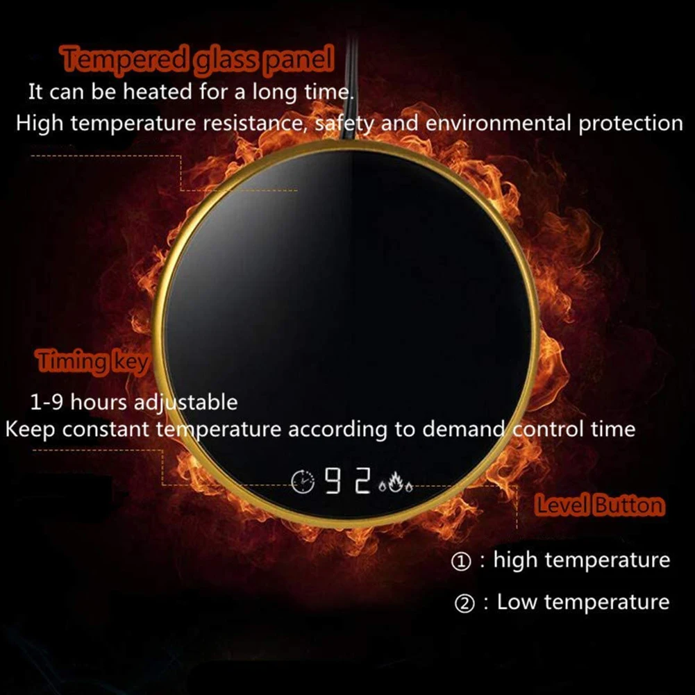 

Heat preservation coaster coffee cup base constant temperature coaster water cup heating mat warm cup Cup Coaster Mat
