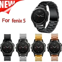 anbest 22mm width stainless steel metal strap for fenix 5 plus band 3 links classic metal bracelet for fenix 5 watch band