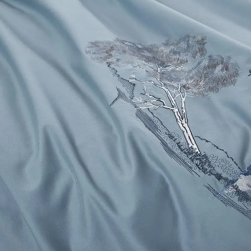 100 хлопок постельное белье Роскошные шелковые королева пододеяльник покрывала и