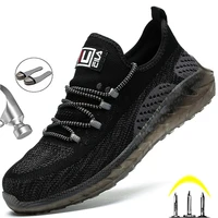 dropshipping indestructible work shoes men and women steel toe air safety shoes puncture proof work sneakers lightweight shoes