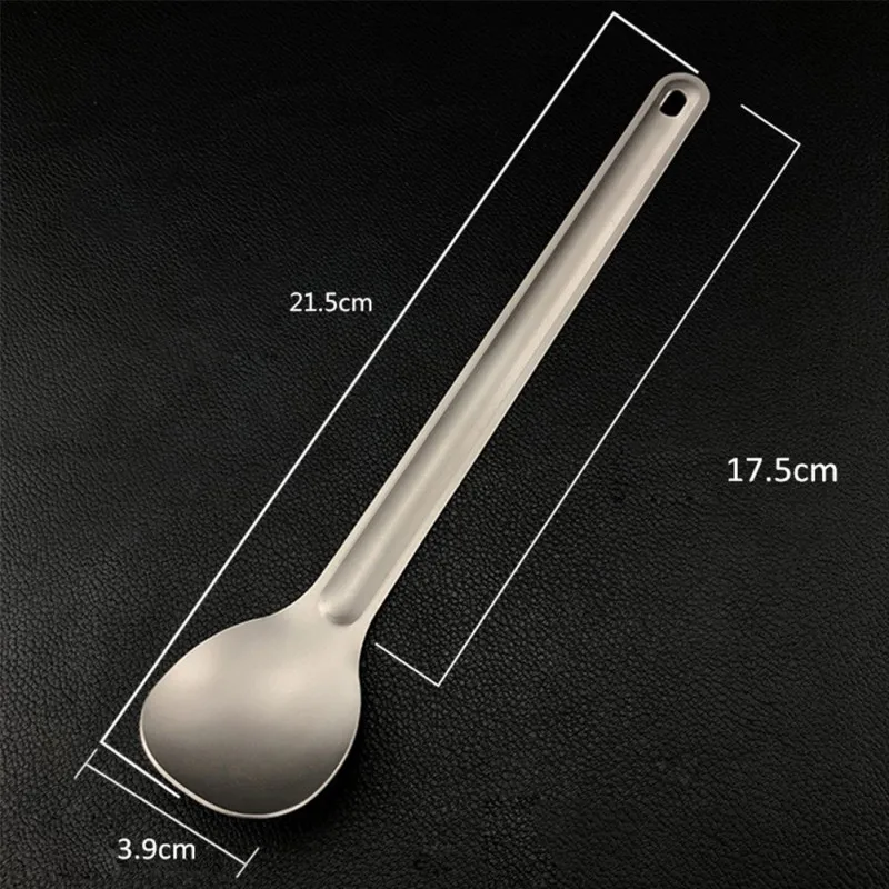 Ложка EDC легкая портативная из чистого титана с длинной прямой ручкой|Столовые