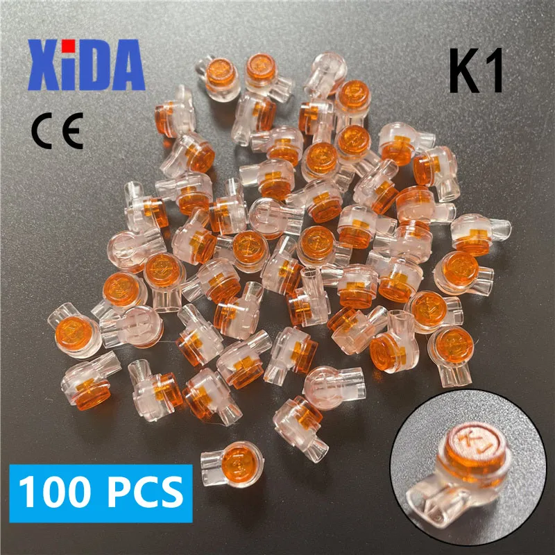 

100pcs Rj45 Connector Crimp Connection Terminals K1 K2 K3 Connector Waterproof Wiring Ethernet Cable Telephone Cord Terminals