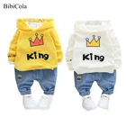 Комплект одежды для малышей, осень-весна 2021, Одежда для новорожденных мальчиков, толстовка с капюшоном + штаны, комплект из 2 предметов, Детский костюм