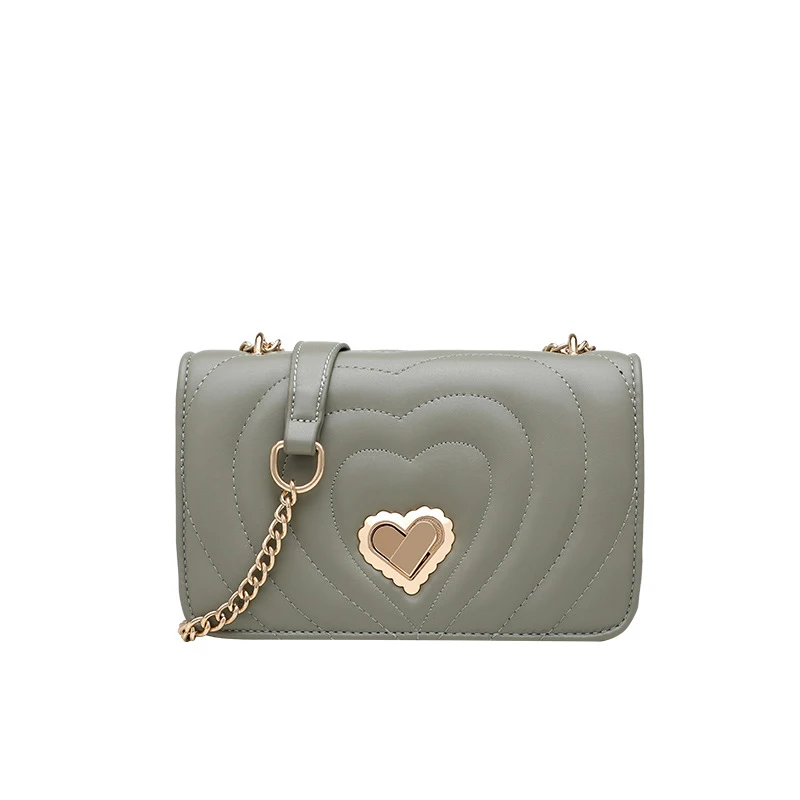 

Fashion Small Square Shoulder Bags For Women PU Leather Solid Zipper Heart Pattern Ladies Cross body Bag Bolso Mujer Top Quality