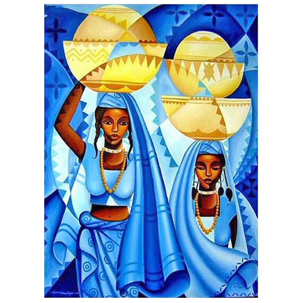 Алмазная живопись 5D ручной работы мозаика из смолы для Африканской девушки