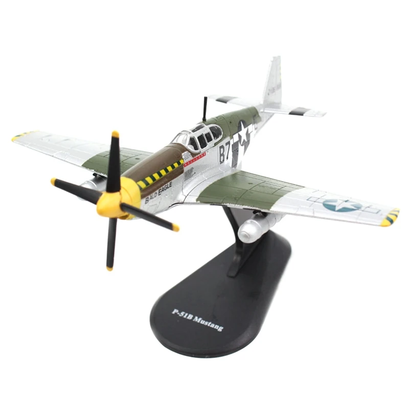 

1/72 Diecast Plane Models P-51B Alloy Mustang Fighter Plane Model Kids Toy for Colletion Decorate Gift