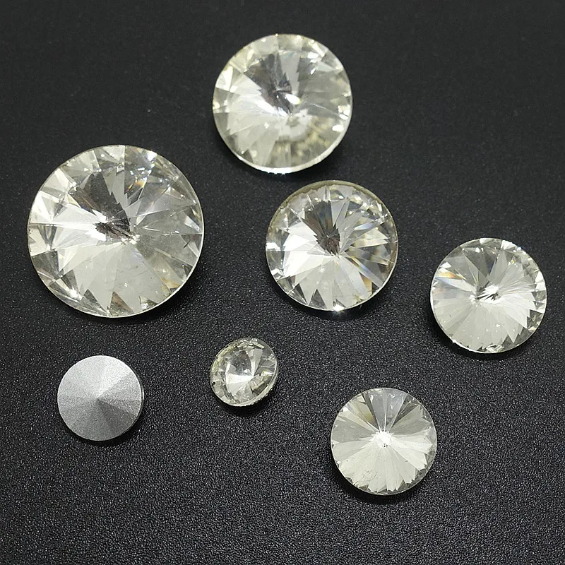 Оптовая партия Хрустальные стеклянные риволи Свободные круглые стразы бусины