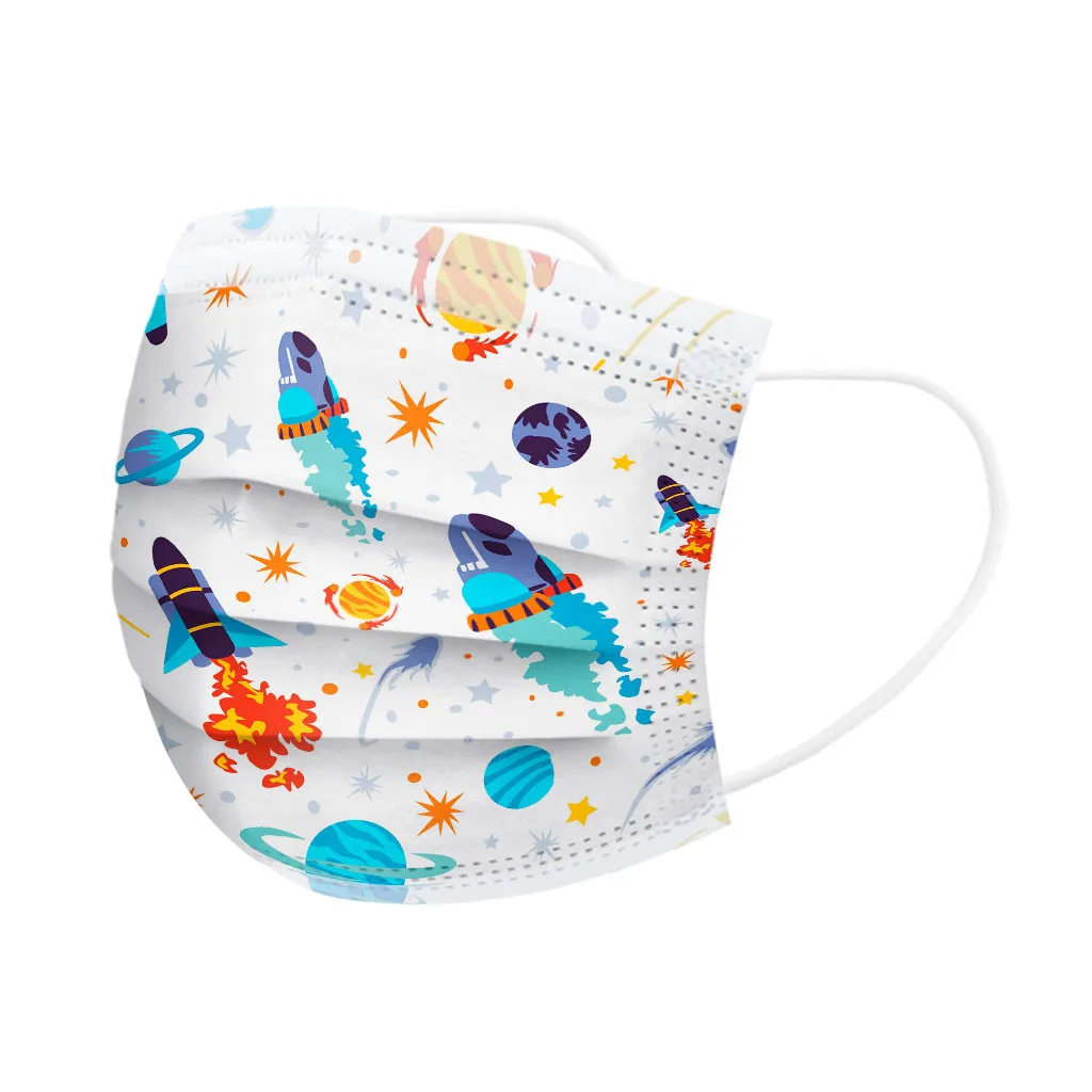 

50Pc Cute Cartoon Children Face Masks 3-Ply Disposable Mouth Masks Earloop kid boys girls lovely Thicken mask Mascarilla