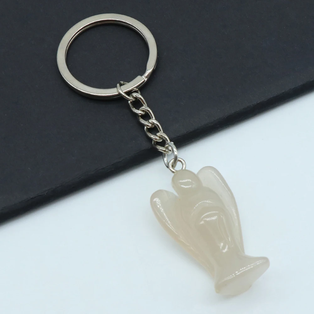 Цепочка для ключей из натурального камня подвеска в форме ангела цепочка агата