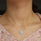 Ожерелье из натурального камня для женщин, классическое ожерелье с кулоном в виде круглого диска, уникальное модное повседневное ювелирное изделие из серебра 925 пробы
