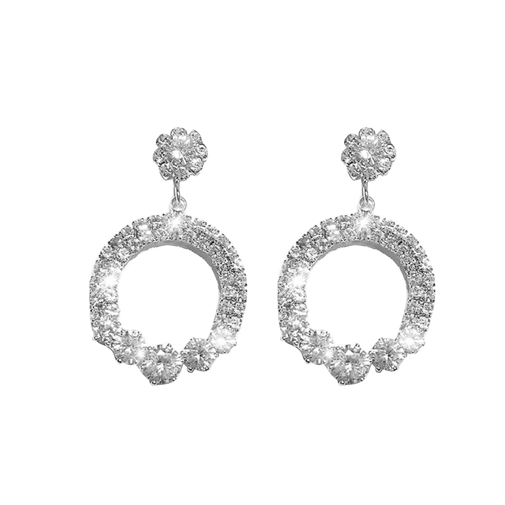 

Women Rhinestone Water Drop Geometric Dangle Eardrop Earrings Jewelry Gifts