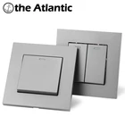 Переключатель светильник, 1, 2, 3, 4 комплекта, 16 А, настенный кулисный переключатель с флуоресцентсветильник-серой пластиковой панелью, лампа типа 86