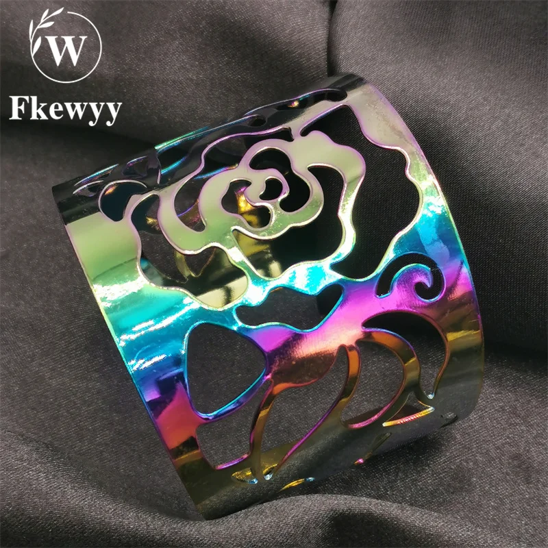 

Fkewyy Luxury Bracelets For Women Fashion Accessories Designer Rose Colorful Jewelry Cuff Bracelet Geometry Colorful Jewelry