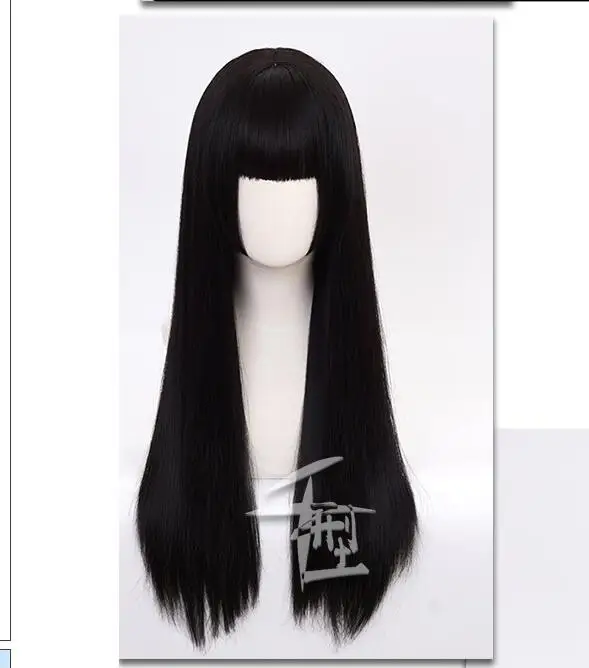 

Kakegurui Yumeko Jabami Cosplay Wigs Heat Resistant Synthetic Hair Wigs Black Straight Wig
