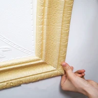 3d mural wall sticker self adhesive waist line strip waterproof anti collision baseboard molding