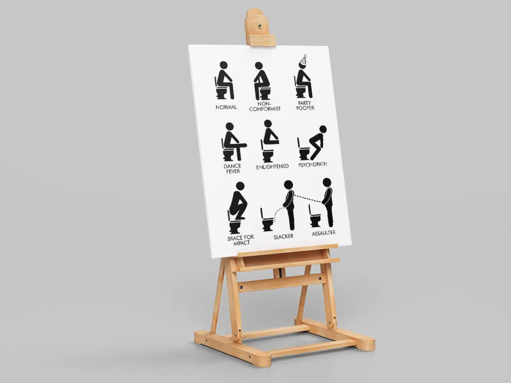 Wall Art Canvas Painting Funny Restroom Rules Sign Nordic Black White Poster Prints Toilet Humour Pictures Bathroom Home Decor |