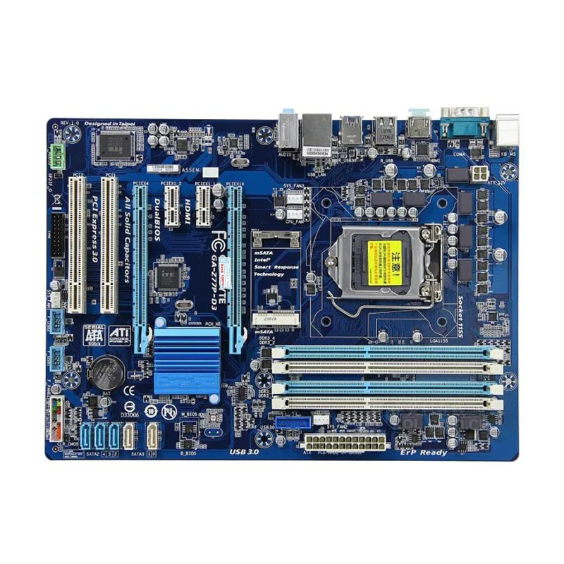 Для Gigabyte GA-Z77P-D3 компьютера USB3.0 SATAIII материнская плата LGA 1155 DDR3 Z77 для настольного |