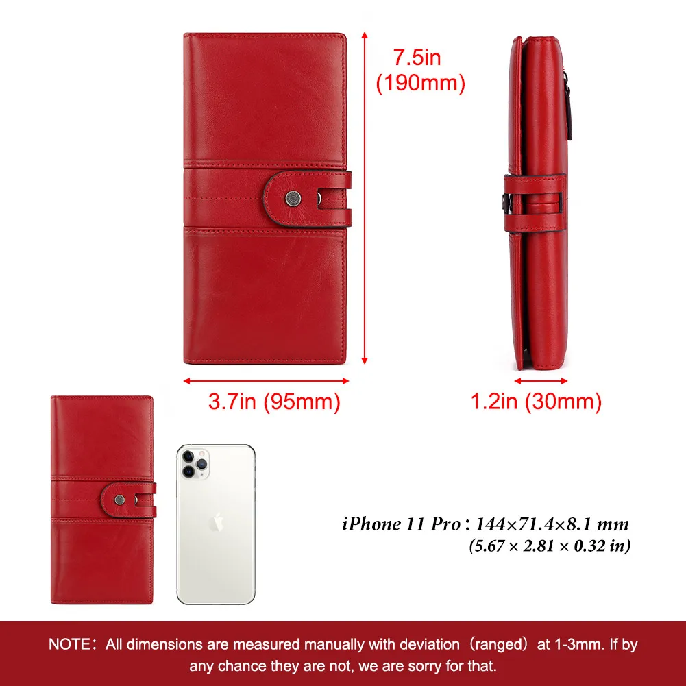 Кошелек С Блокировкой RFID Для Женщин Длинный Из Натуральной Кожи