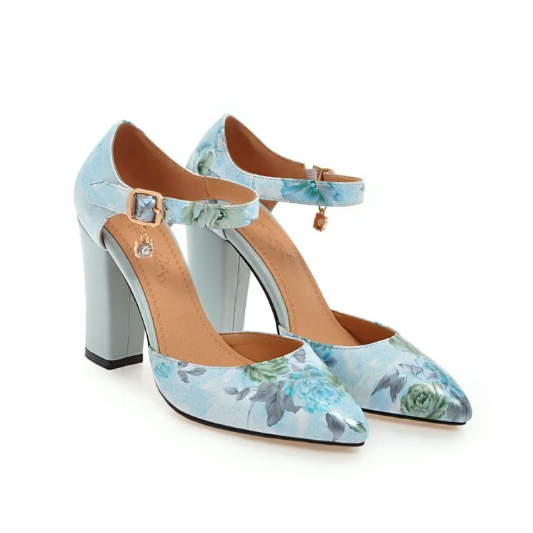 Сандалии Baotou женские на высоком каблуке босоножки с принтом обувь лето большие