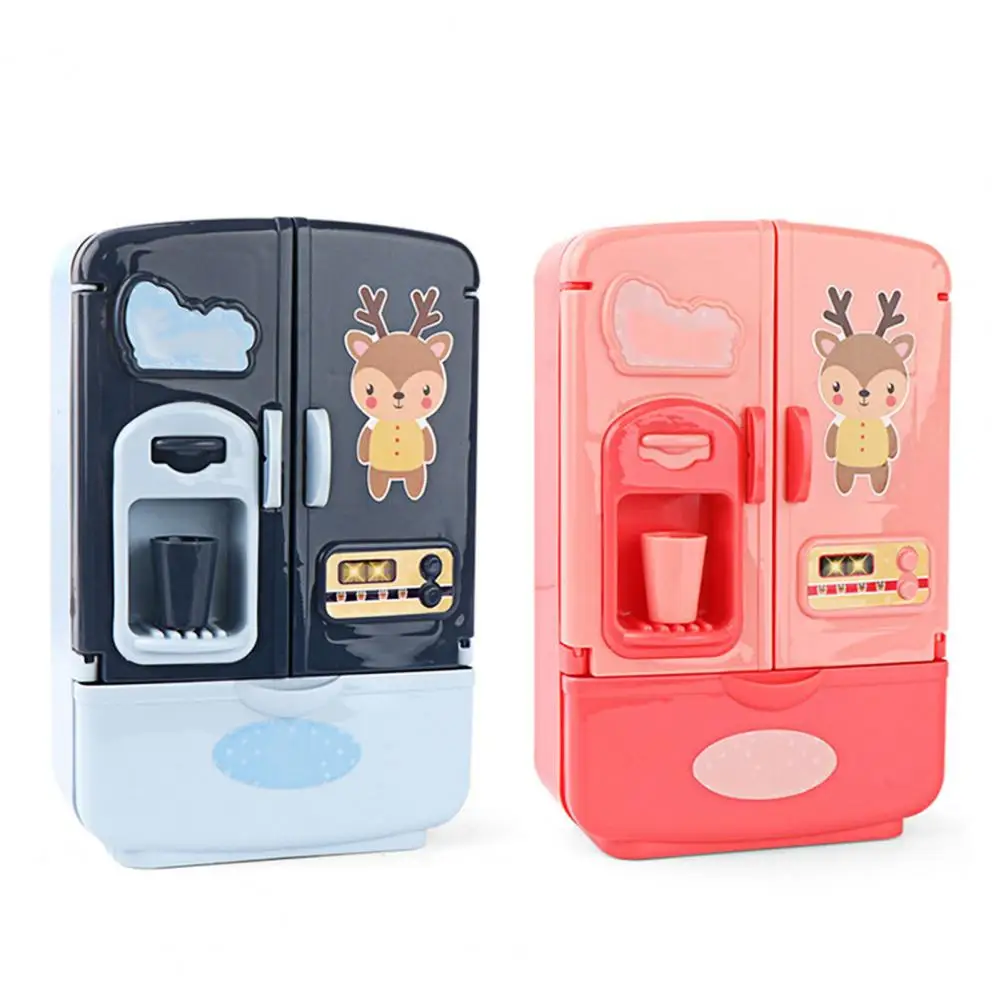 Миниатюрный двойной холодильник с имитацией двери детская игрушка для ролевых