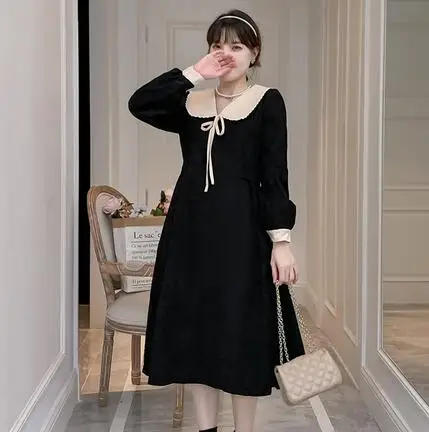 Новинка весеннее платье большого размера для беременных Корейская версия