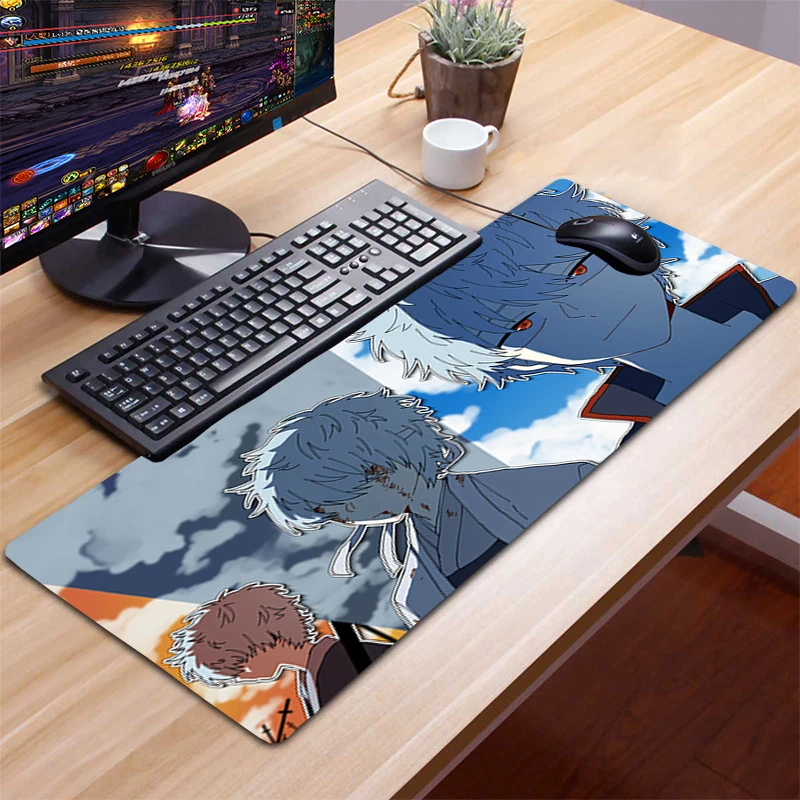 

Gintama Anime Large Mousepad Gamer Gaming Mouse Pad Computer Accessories Keyboard Laptop Padmouse Desk Mat Mouse Pad 90x30 pad