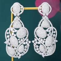 missvikki luxury vintage golden hollow big pendant earrings for women wedding party cz dubai bridal earrings fashion jewelry