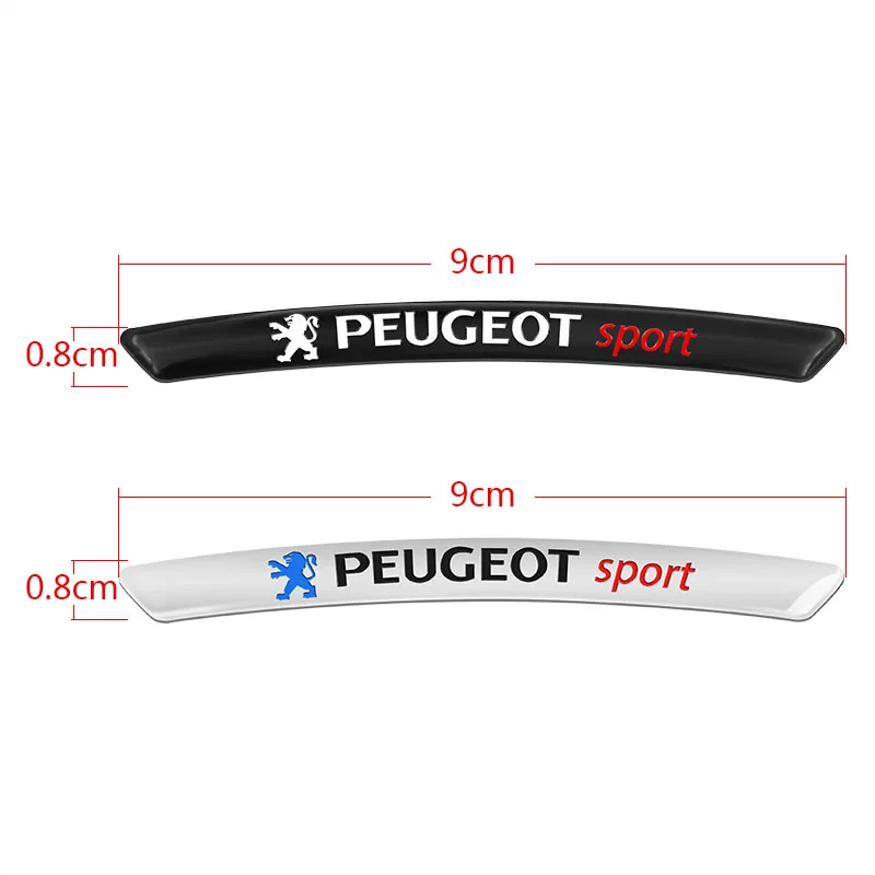 Изогнутые наклейки на автомобильные диски колеса 4 шт. для Peugeot 207 307 107 407 507 508 408 308
