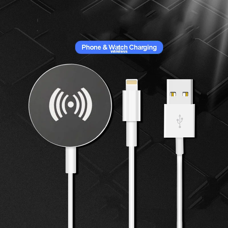 Cable for Apple Watch Charger 2 in 1 USB QI Wireless Charging Station for iphone 12 pro max plus 6 7 8 9 10/iWatch 3 4 5 6 SE
