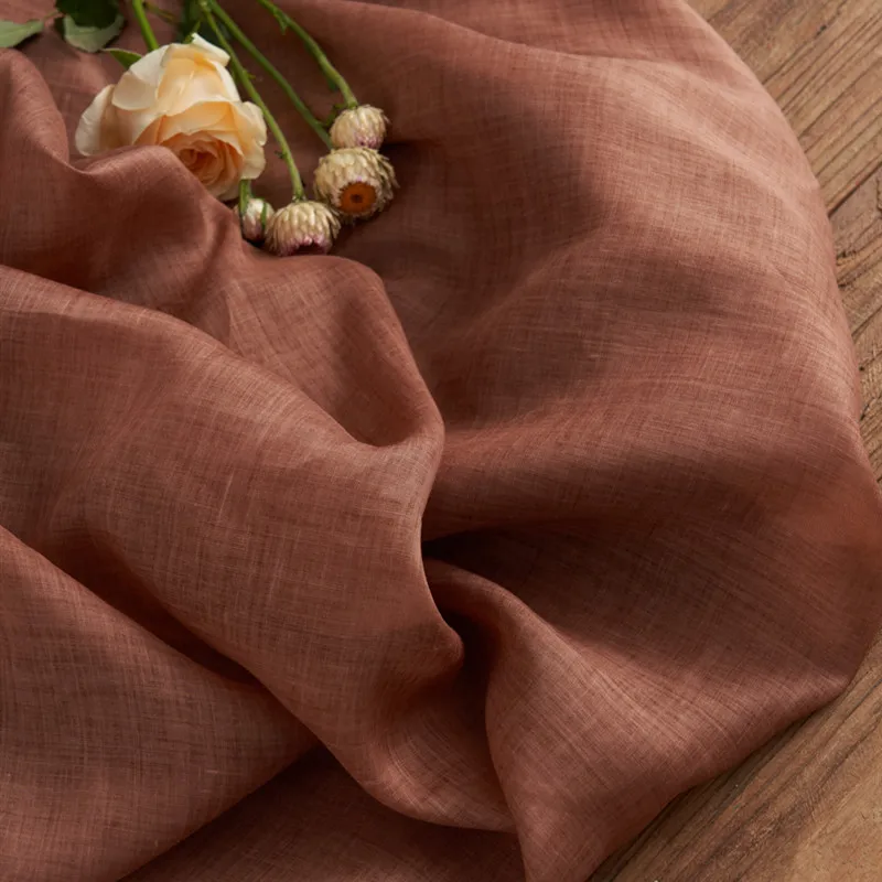 

Quality ramie fabric Coffee color sewing Skirt dress shirt DIY bag tissu