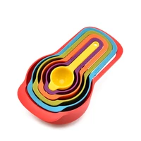 6pcsset measuring spoons kitchen measuring cup rainbow color stackable combination baking spoon kitchen baking measuring tools