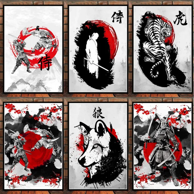 Японский постер Bushido HD печать в скандинавском абстрактном стиле плакаты и принты